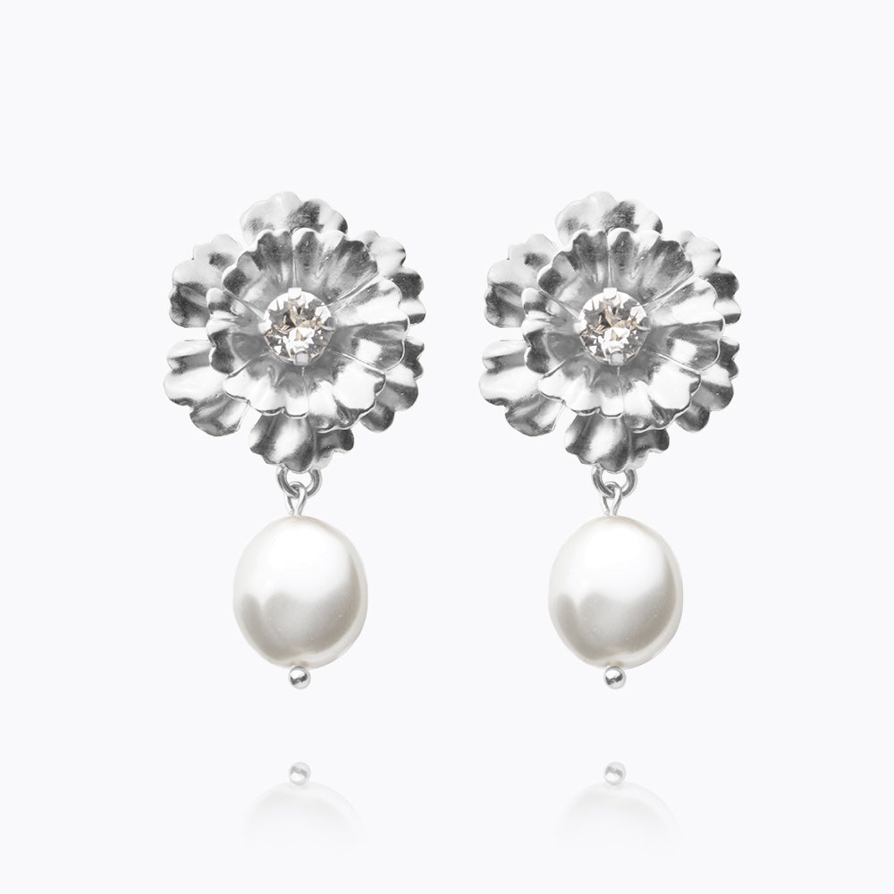 Caroline Svedbom - Blossom Pearl Earrings Crystal Rhodium