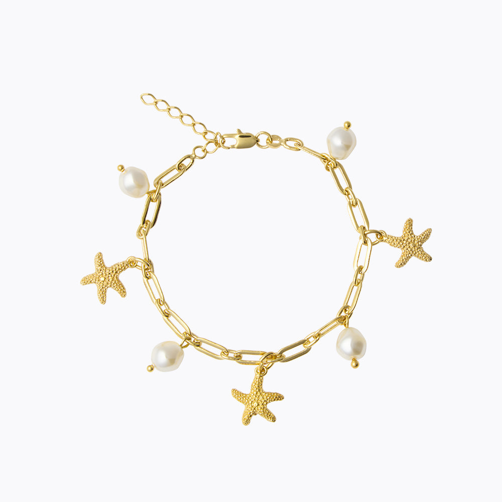 Caroline Svedbom - Sea Star Chain Bracelet Pearl Gold