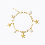 Caroline Svedbom - Sea Star Chain Bracelet Pearl Gold