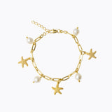 Caroline Svedbom - Sea Star Chain Bracelet Pearl Gold