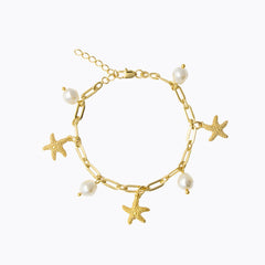 Caroline Svedbom - Sea Star Chain Bracelet Pearl Gold