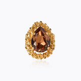 Caroline Svedbom - Classic Gemma Ring Rec Light Smoked Topaz Gold