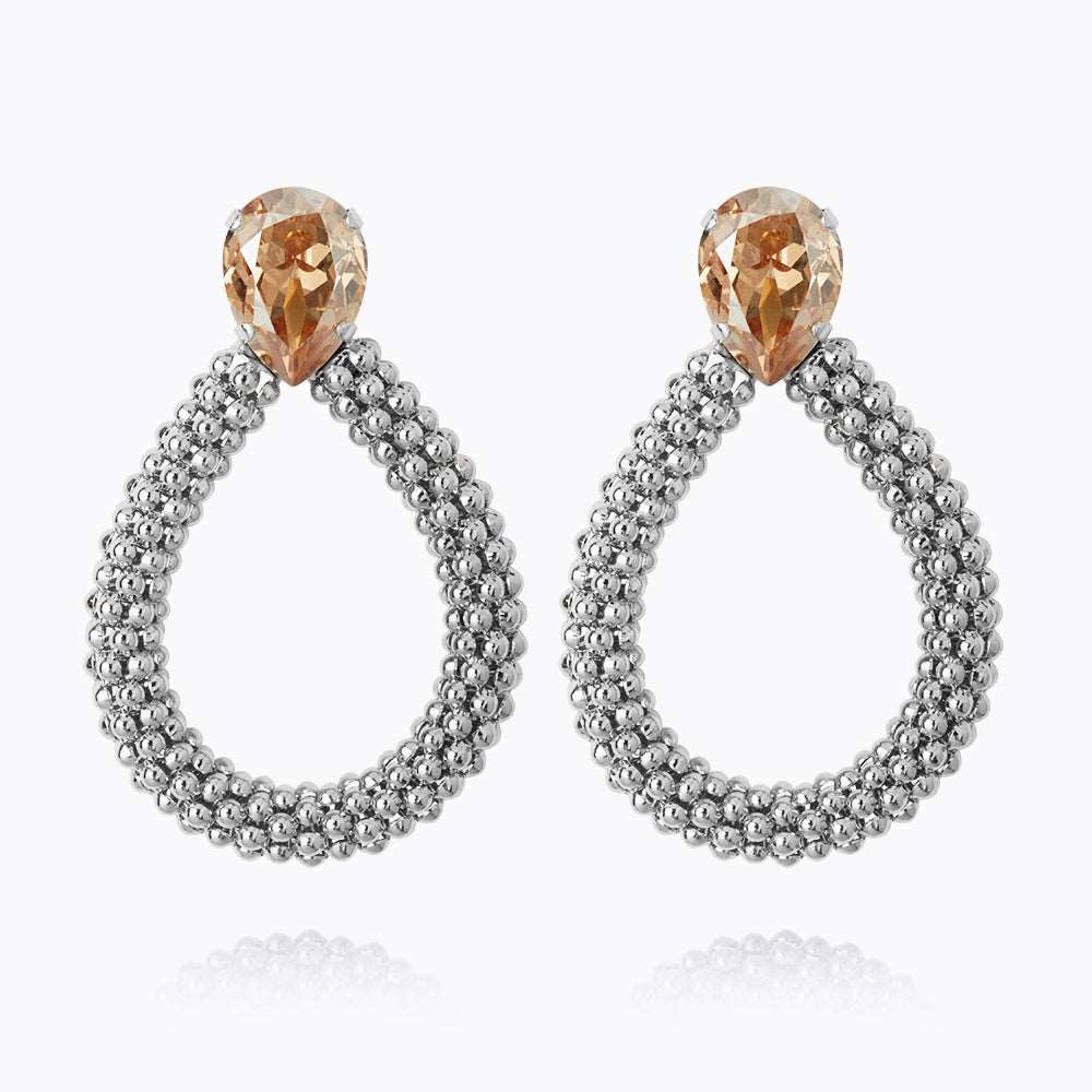 Caroline Svedbom - Classic Rope Earrings Golden Shadow Rhodium