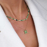 Crystal Star Necklace / Peridot