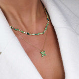 Crystal Star Necklace / Peridot