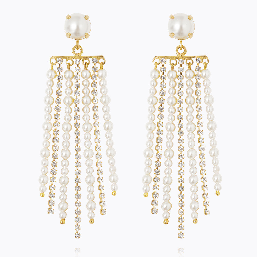 Caroline Svedbom - Donna Earrings Pearl Crystal Gold