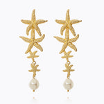 Caroline Svedbom - Falling Sea Star Earrings Pearl Gold