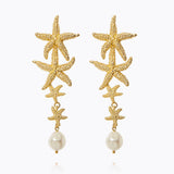 Caroline Svedbom - Falling Sea Star Earrings Pearl Gold
