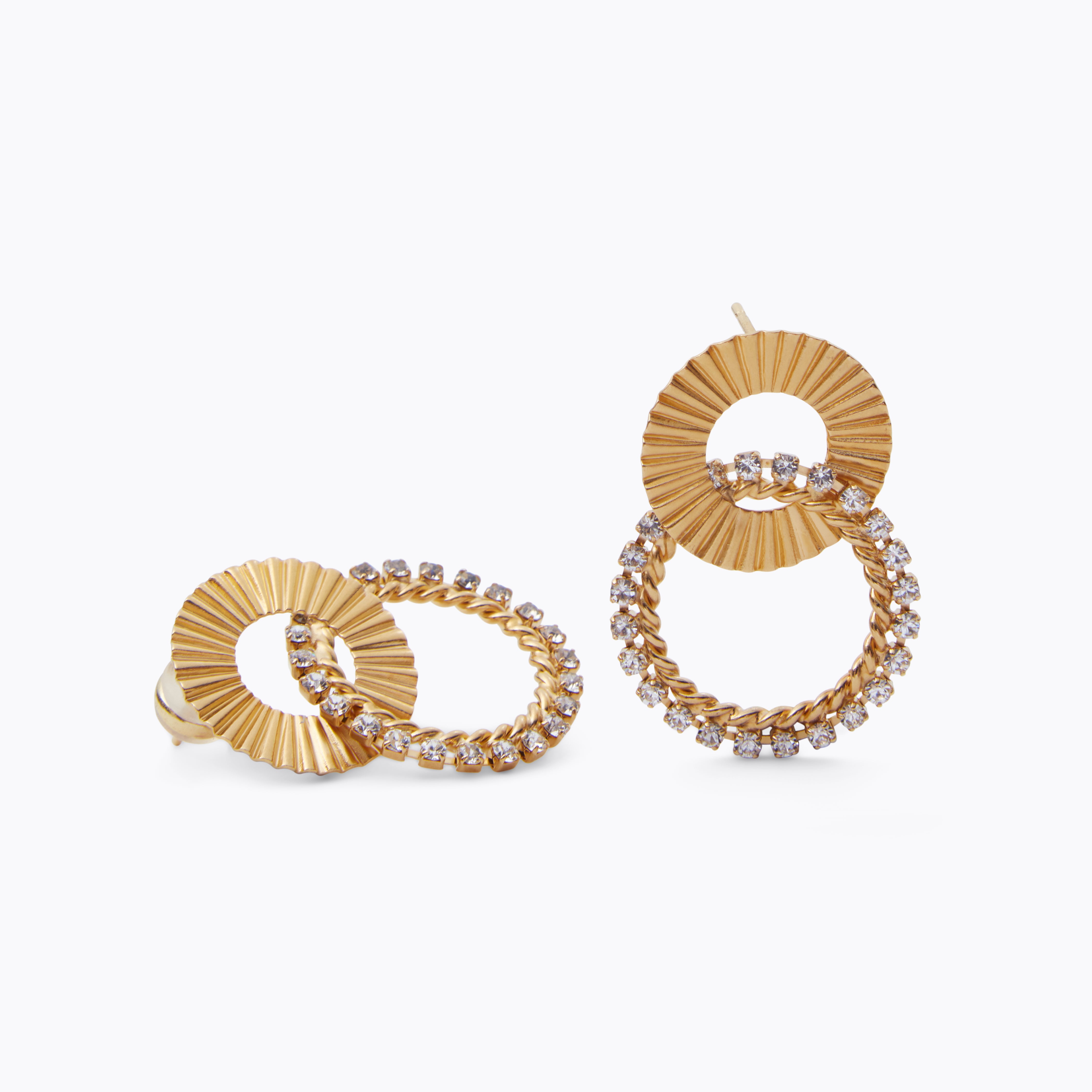 Caroline Svedbom - Gianna Earrings Crystal Gold