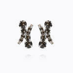 Caroline Svedbom - Halo Earrings Black Diamond Crystal Rhodium