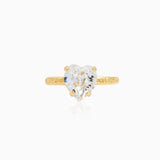 Caroline Svedbom - Heart Ring Crystal Gold