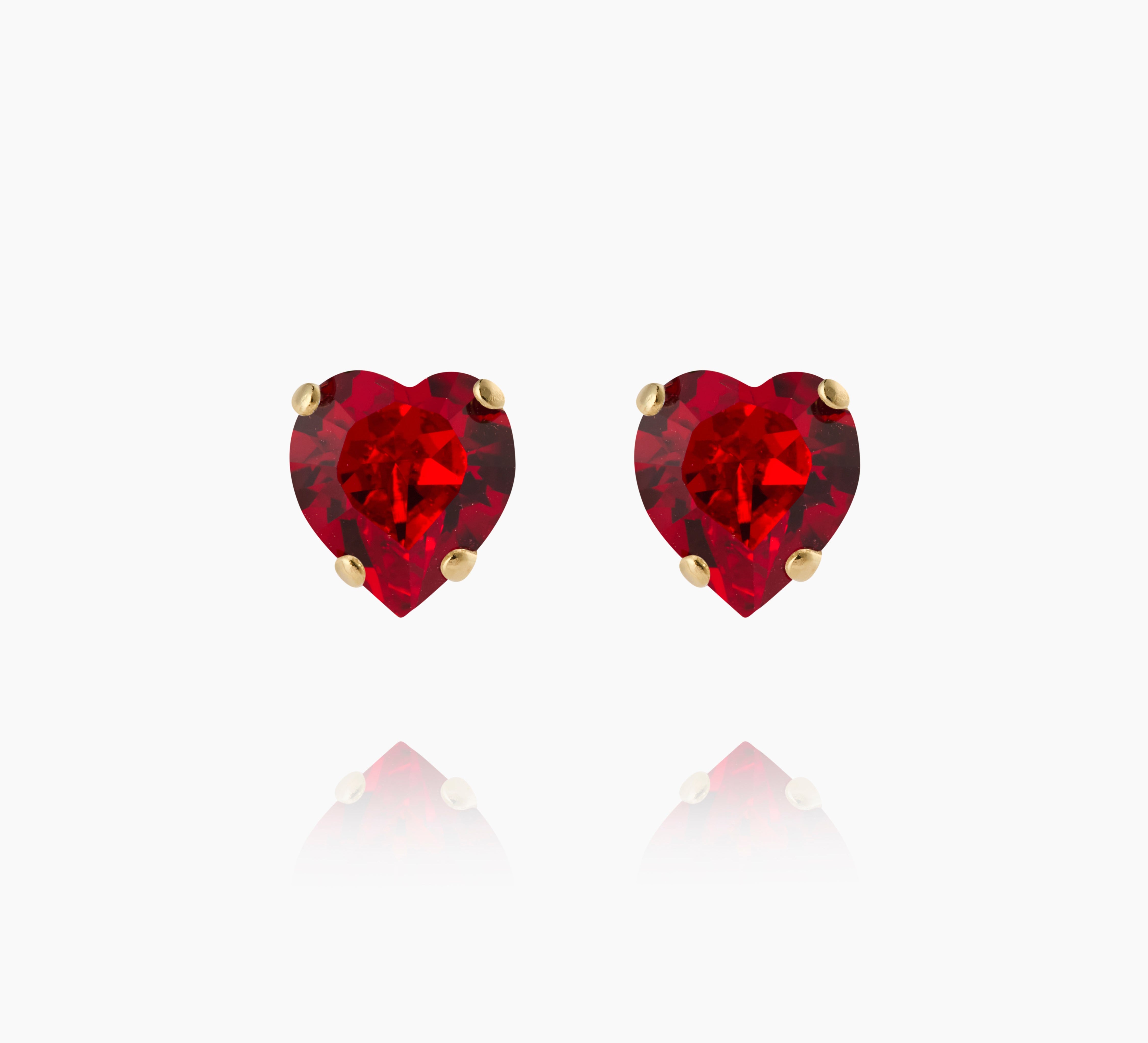 Caroline Svedbom - Heart Earrings Light Siam Gold