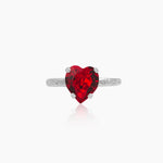 Caroline Svedbom - Heart Ring Light Siam Rhodium