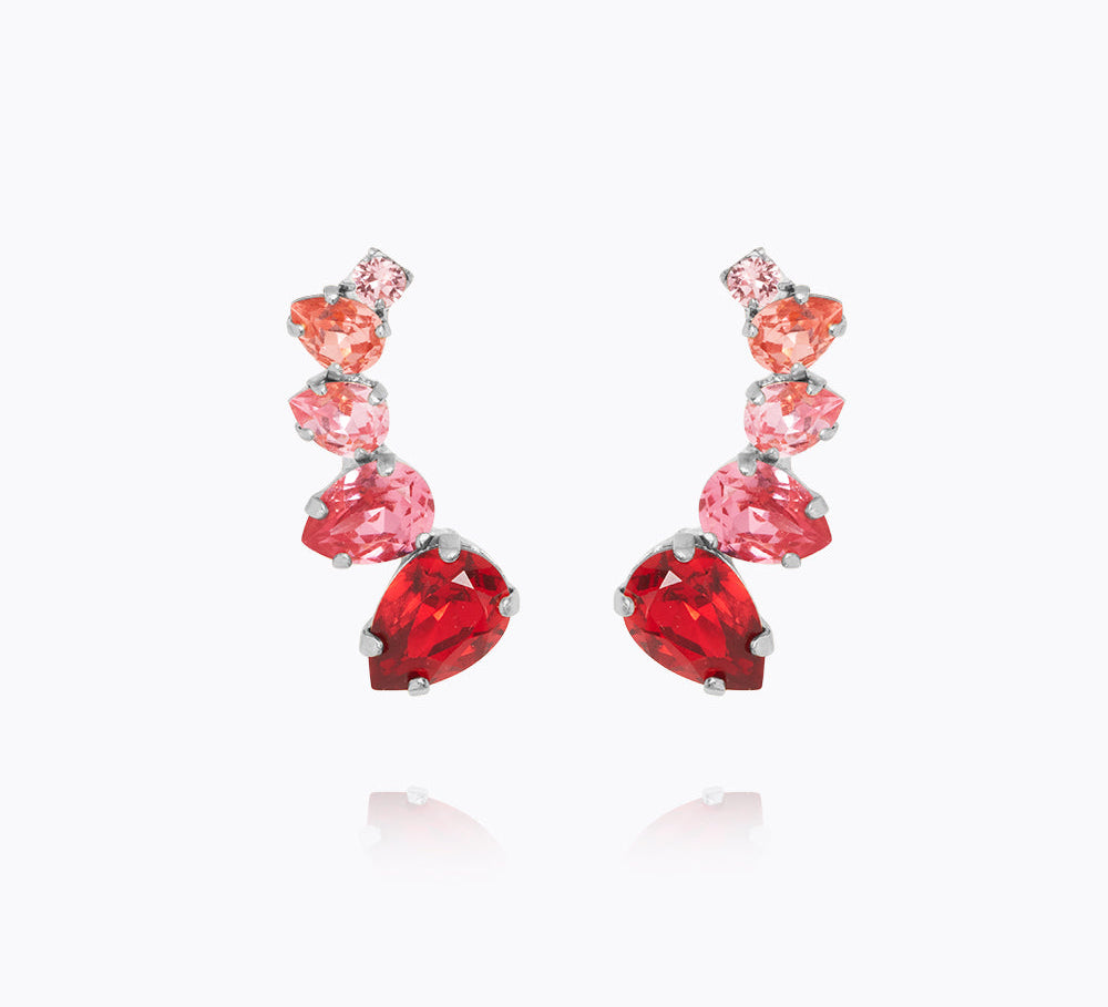 Caroline Svedbom - Julie Earrings Scarlet Combo Rhodium