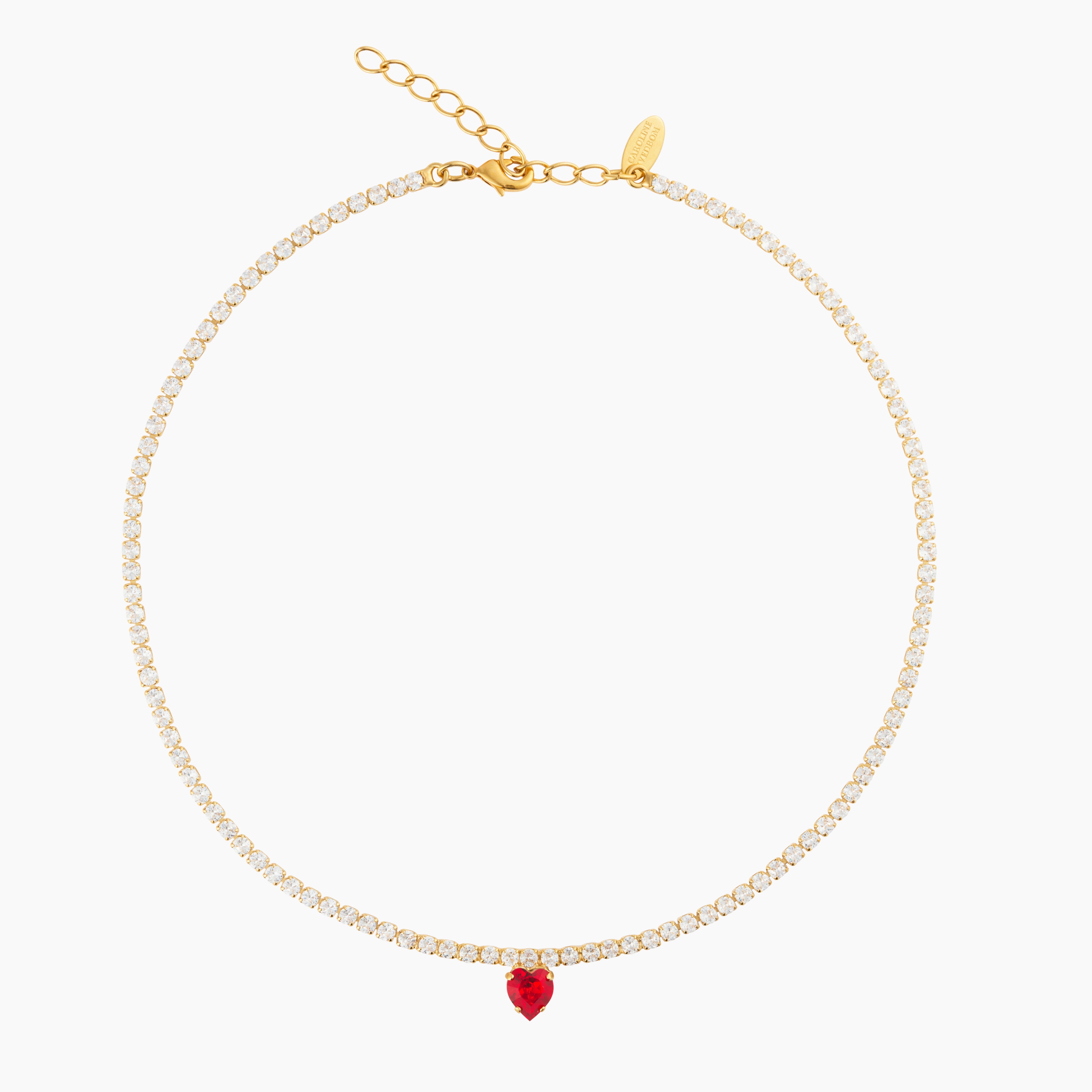 Caroline Svedbom - Love Edit Necklace Crystal Light Siam Gold