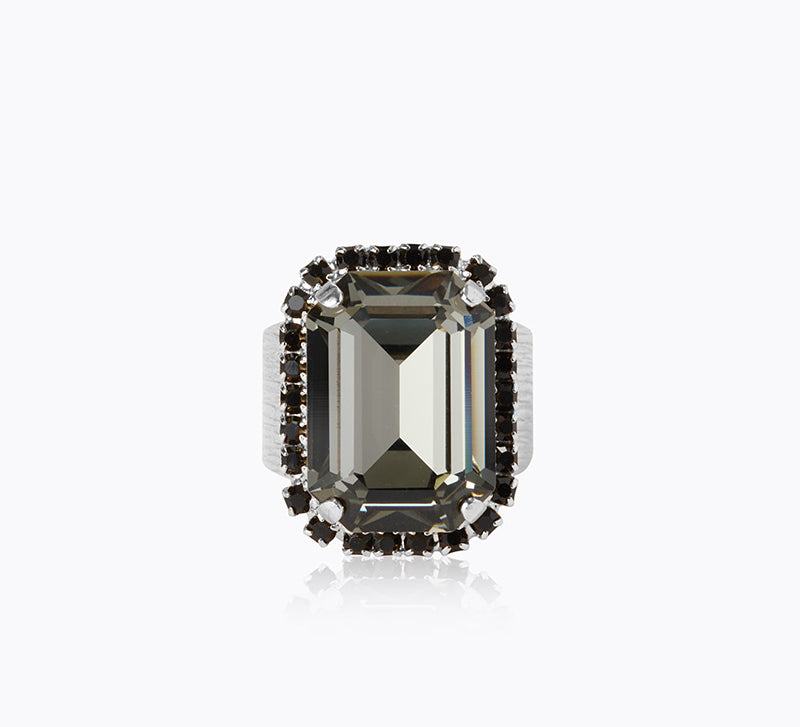 Caroline Svedbom - Lydia Cocktailring Black Diamond Rhodium
