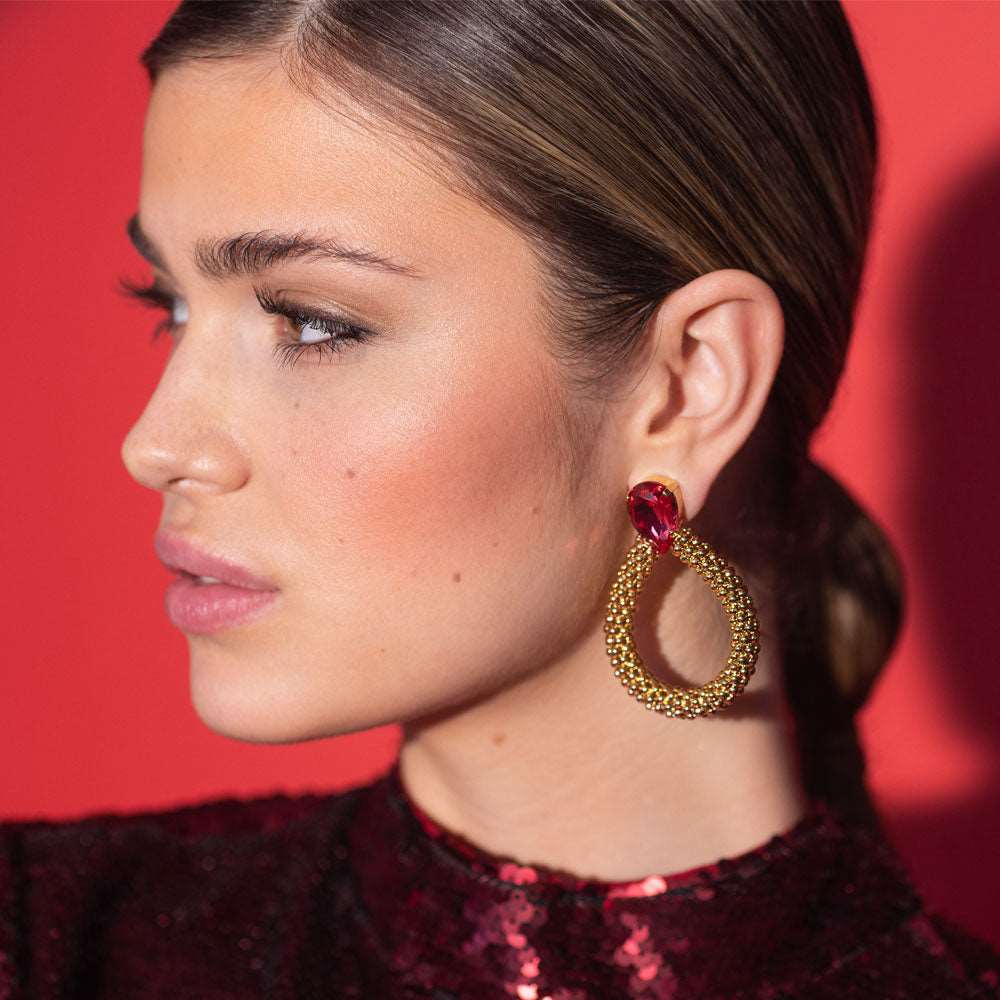 Classic Rope Earrings / Mulberry Red