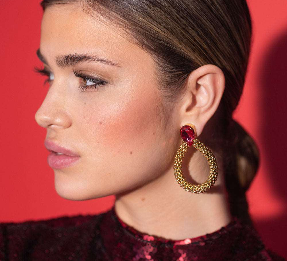 Classic Rope Earrings / Mulberry Red