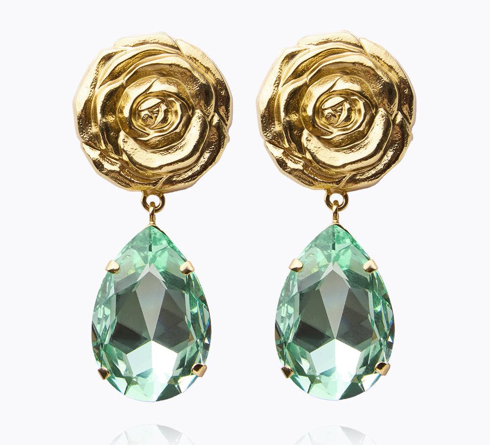 Caroline Svedbom - Rosita Drop Earrings Soft Mint Gold