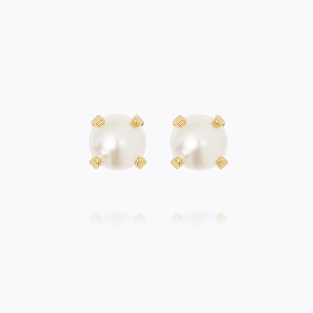 Caroline Svedbom - Mini Stud Earrings Pearl Gold