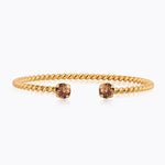 Caroline Svedbom - Mini Twisted Bracelet Rec Light Smoked Topaz Gold