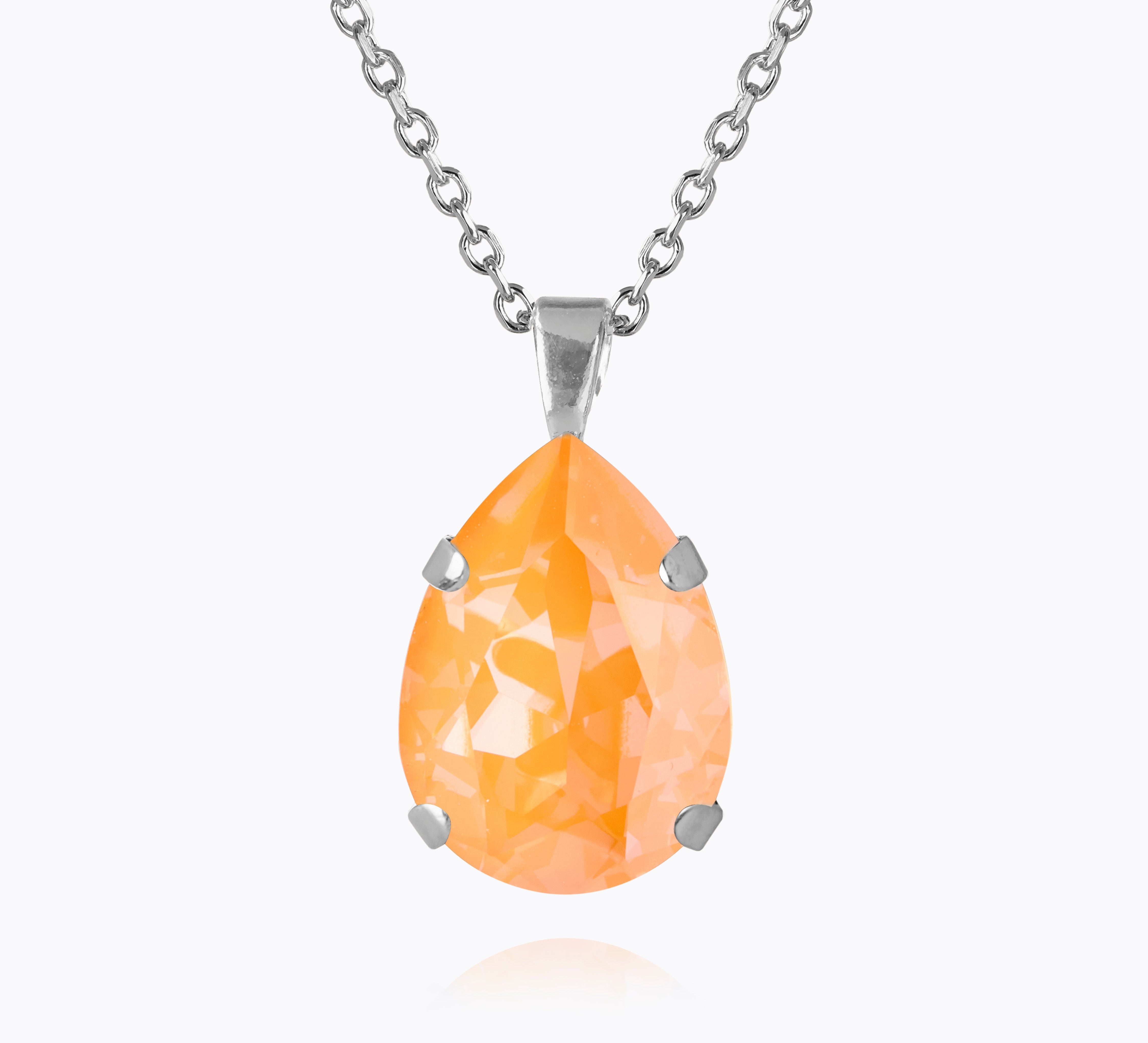Caroline Svedbom - Mini Drop Necklace Mango Delite Rhodium