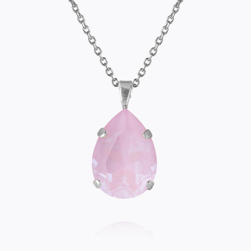 Caroline Svedbom - Mini Drop Necklace Soft Pink Rhodium