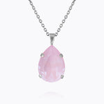 Caroline Svedbom - Mini Drop Necklace Soft Pink Rhodium