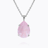 Caroline Svedbom - Mini Drop Necklace Soft Pink Rhodium
