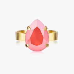 Caroline Svedbom - Mini Drop Ring Light Coral Gold