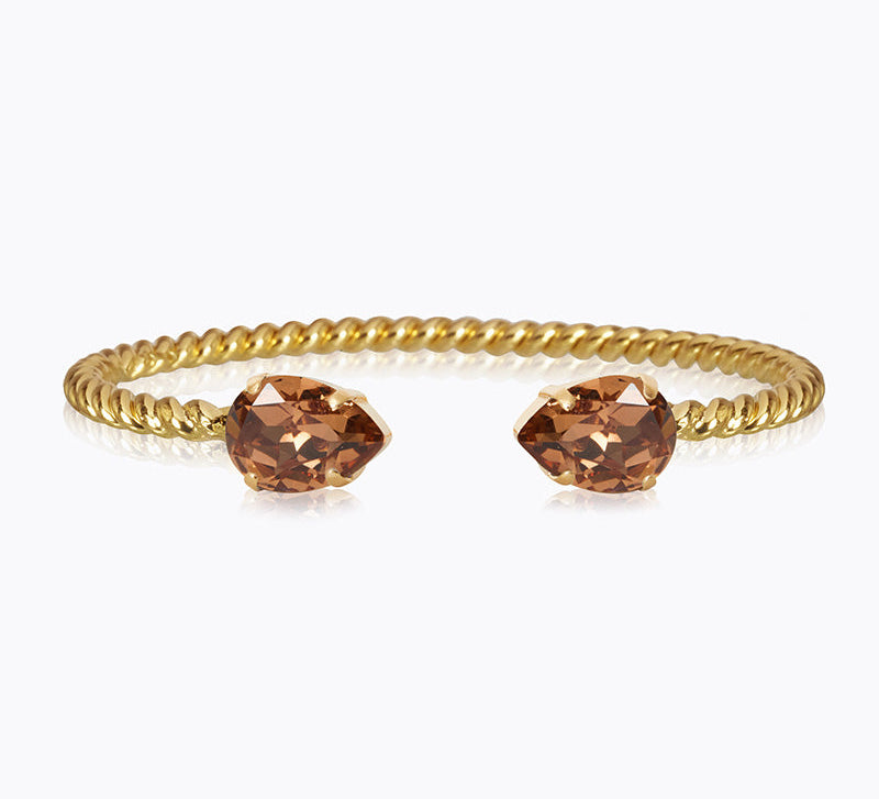 Caroline Svedbom - Mini Drop Bracelet Rec Light Smoked Topaz Gold