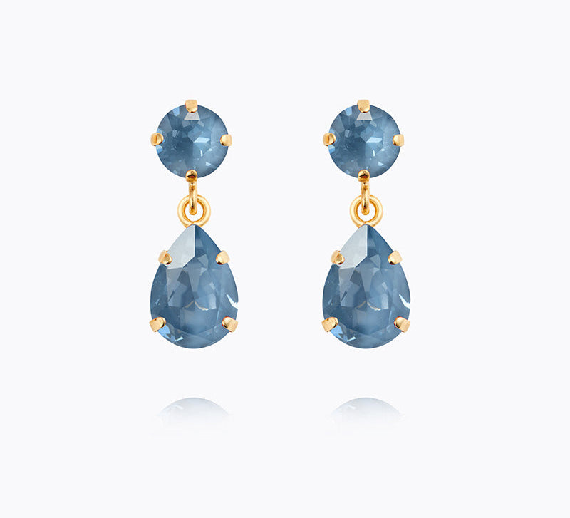 Caroline Svedbom - Mini Drop Earrings Denim Ignite Gold