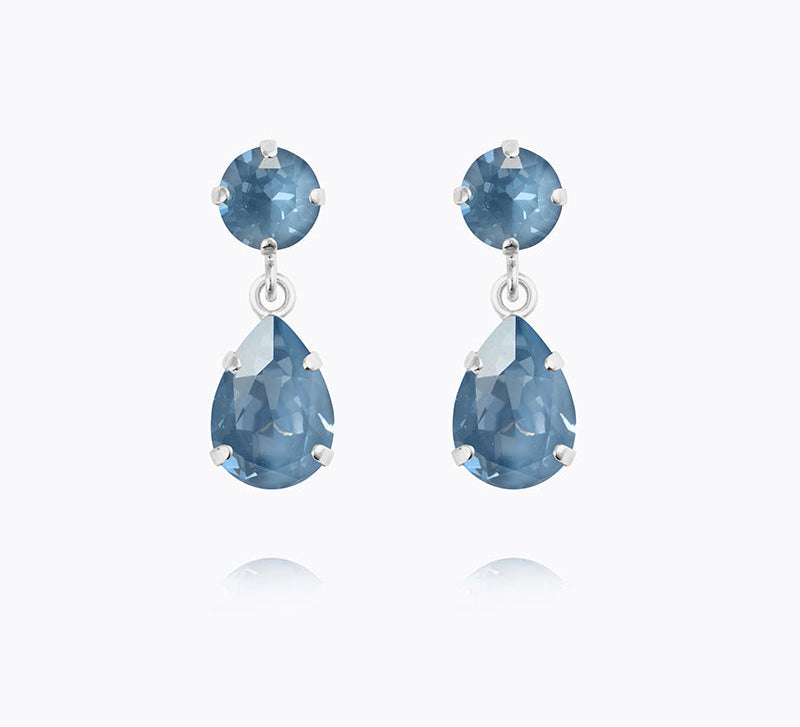 Caroline Svedbom - Mini Drop Earrings Denim Ignite Rhodium