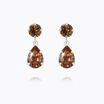 Caroline Svedbom - Mini Drop Earrings Rec Light Smoked Topaz Rhodium