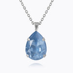 Caroline Svedbom - Mini Drop Necklace Denim Ignite Rhodium