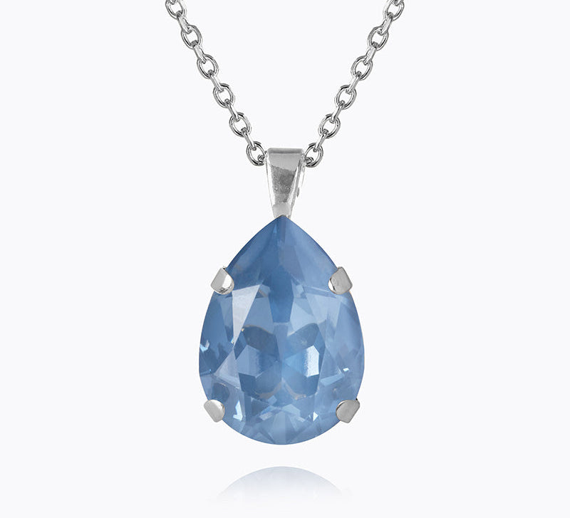 Caroline Svedbom - Mini Drop Necklace Denim Ignite Rhodium