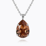 Caroline Svedbom - Mini Drop Necklace Rec Light Smoked Topaz Rhodium