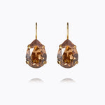 Caroline Svedbom - Mini Drop Clasp Earrings Rec Light Smoked Topaz Gold