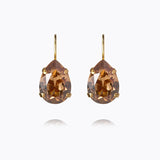 Caroline Svedbom - Mini Drop Clasp Earrings Rec Light Smoked Topaz Gold