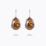 Caroline Svedbom - Mini Drop Clasp Earrings Rec Light Smoked Topaz Rhodium
