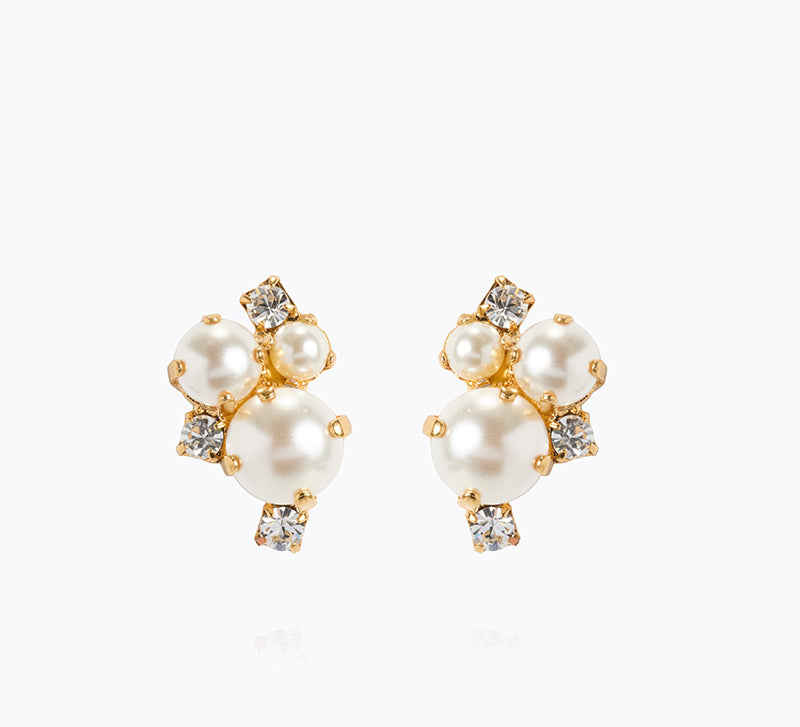 Caroline Svedbom - Molly Earrings Pearl Crystal Gold