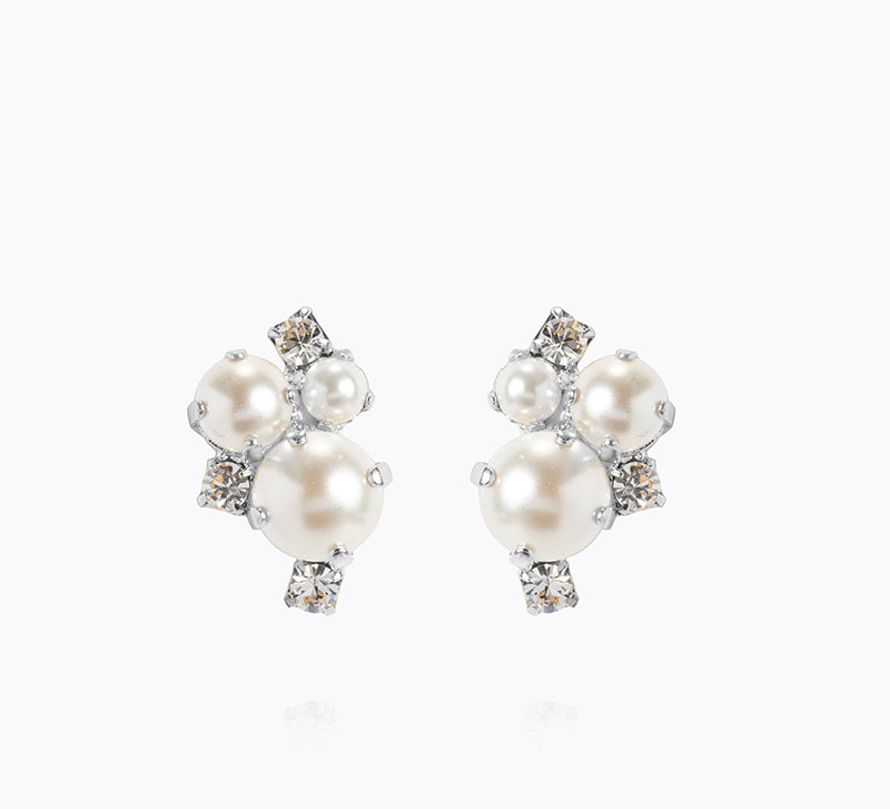 Caroline Svedbom - Molly Earrings Pearl Crystal Rhodium