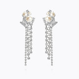 Caroline Svedbom - Molly Statement Earrings Pearl Crystal Rhodium