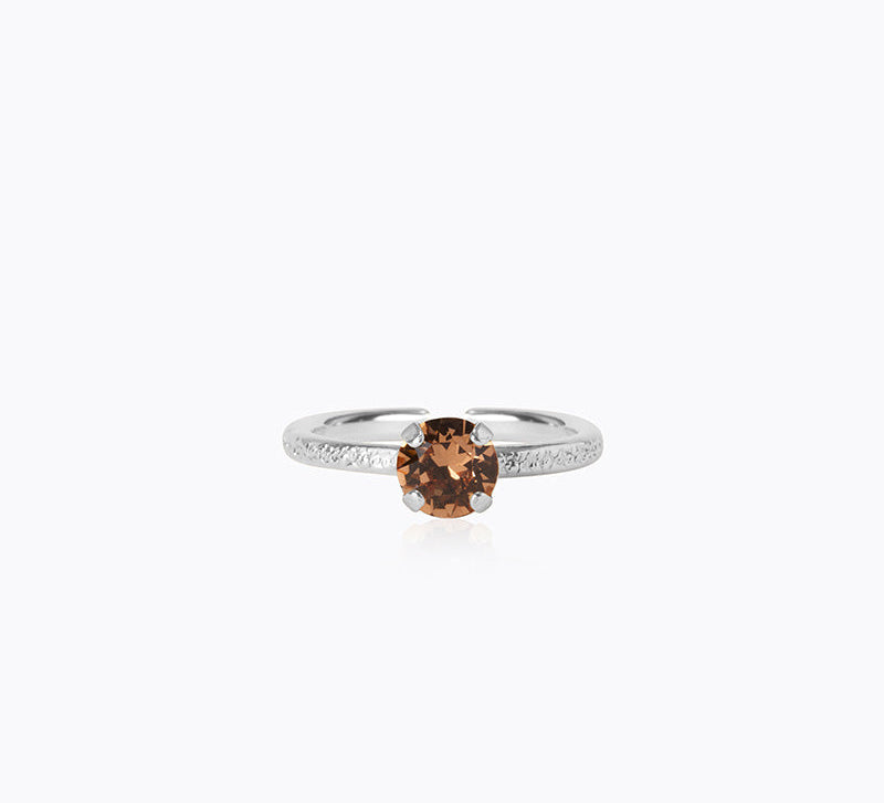 Caroline Svedbom - Natti Ring Rec Light Smoked Topaz Rhodium