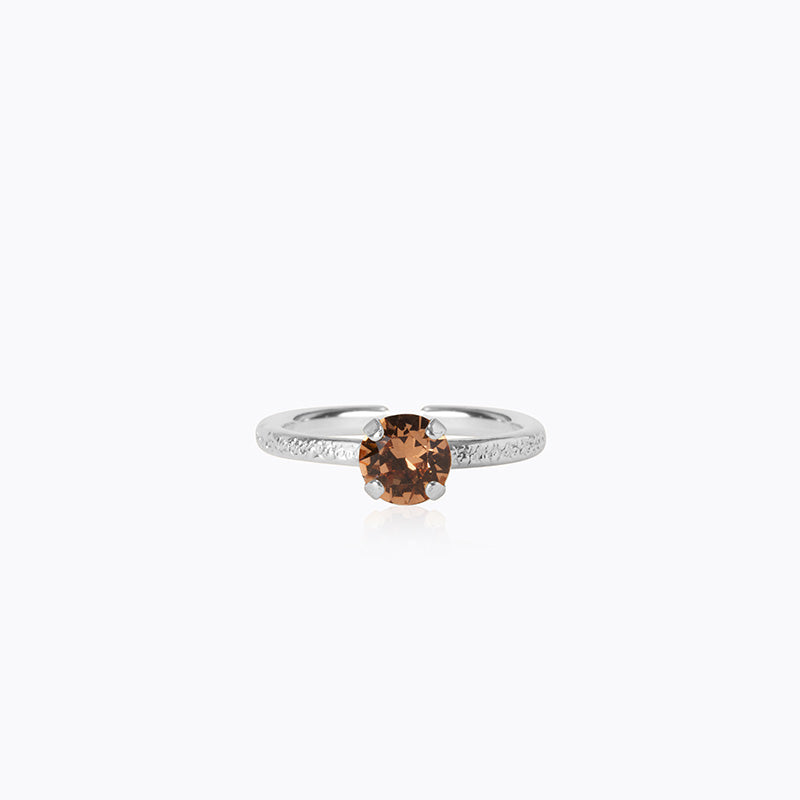 Caroline Svedbom - Natti Ring Rec Light Smoked Topaz Rhodium