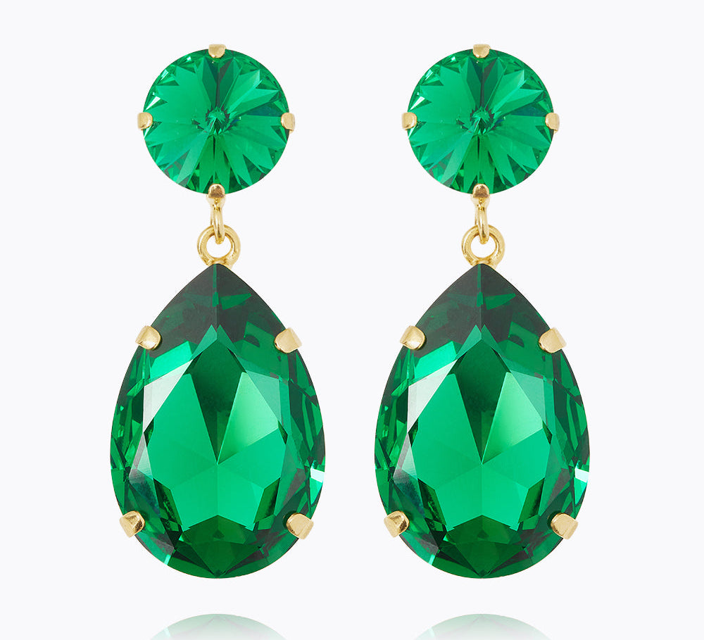 Caroline Svedbom - Perfect Drop Earrings Majestic Green Gold