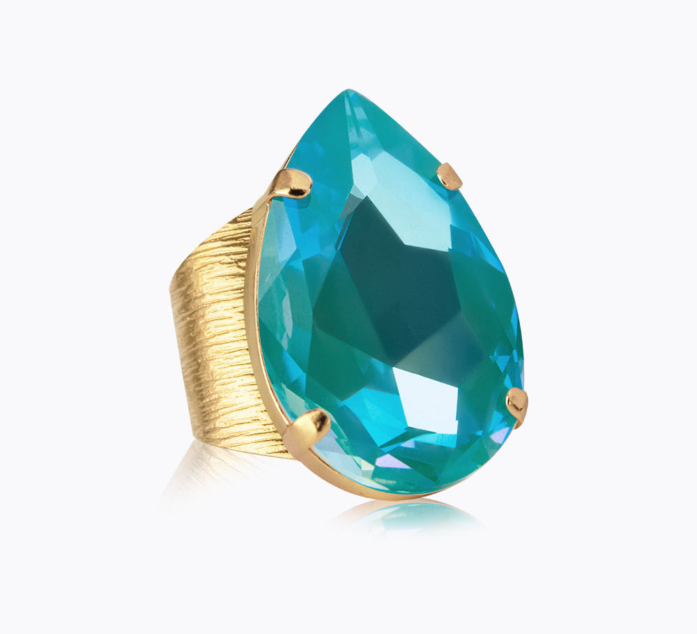 Caroline Svedbom - Perfect Drop Ring Laguna Delite Gold
