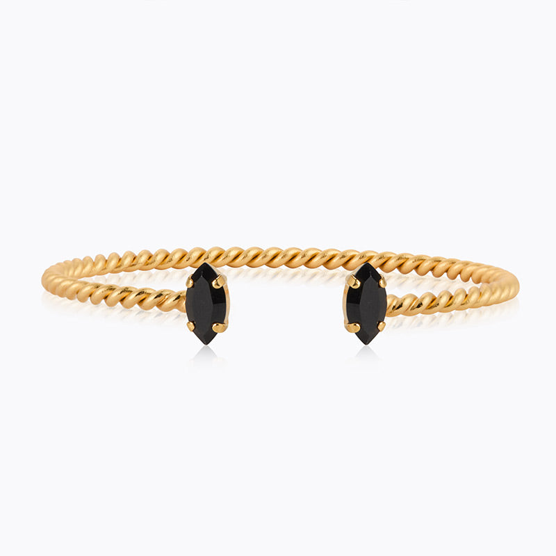 Caroline Svedbom - Petite Navette Bracelet Jet Gold