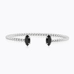 Caroline Svedbom - Petite Navette Bracelet Jet Rhodium