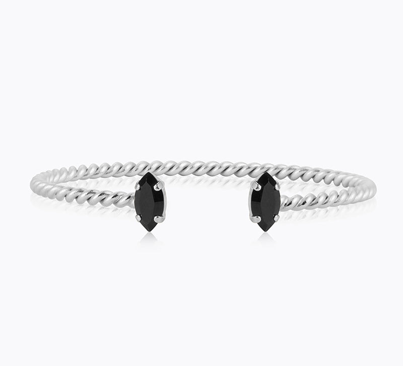 Caroline Svedbom - Petite Navette Bracelet Jet Rhodium